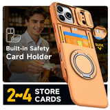 iPhone 18 Pro / 17 Pro EIDERWOOD Hybrid Tough Case with Card Holder & Cam Slider - MagSafe Compatible - Orange