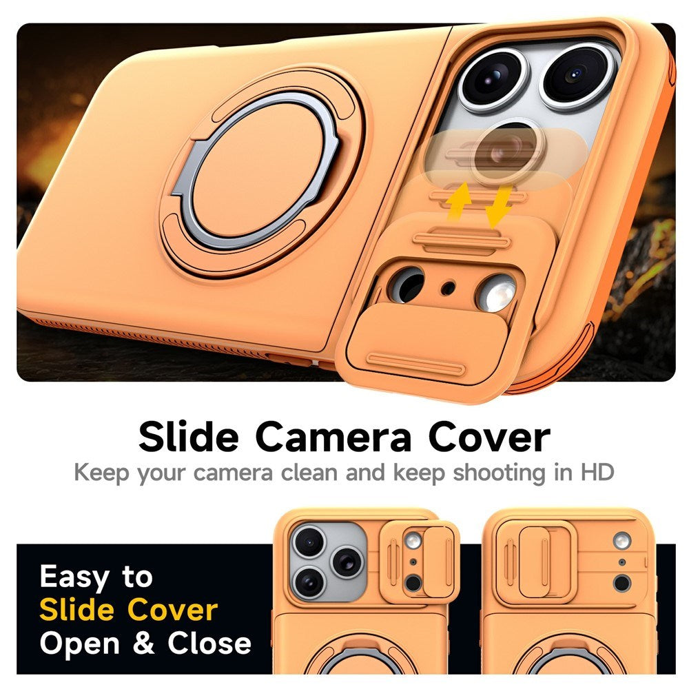 iPhone 18 Pro / 17 Pro EIDERWOOD Hybrid Tough Case with Card Holder & Cam Slider - MagSafe Compatible - Orange