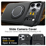 iPhone 18 Pro / 17 Pro EIDERWOOD Hybrid Tough Case with Card Holder & Cam Slider - MagSafe Compatible - Black