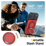 iPhone 18 Pro / 17 Pro EIDERWOOD Hybrid Tough Case with Card Holder & Cam Slider - MagSafe Compatible - Red