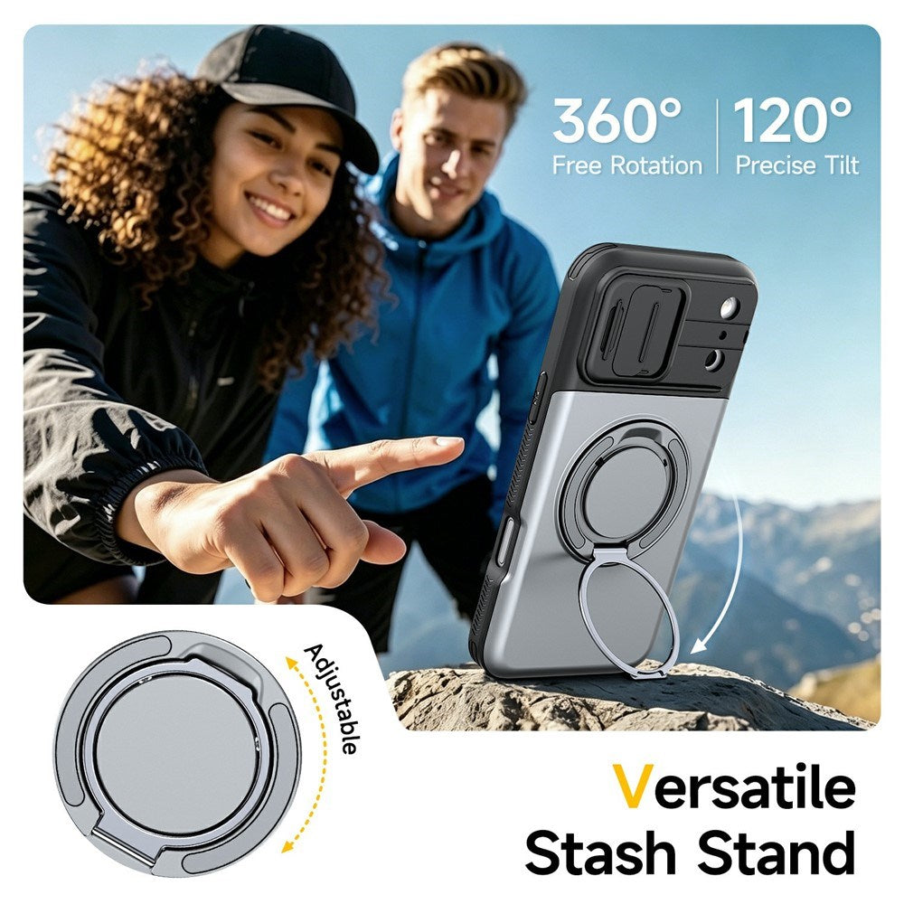 iPhone 18 Pro / 17 Pro EIDERWOOD Hybrid Tough Case with Card Holder & Cam Slider - MagSafe Compatible - Grey