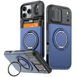iPhone 18 Pro / 17 Pro EIDERWOOD Hybrid Tough Case with Card Holder & Cam Slider - MagSafe Compatible - Blue