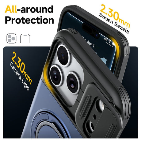 iPhone 18 Pro / 17 Pro EIDERWOOD Hybrid Tough Case with Card Holder & Cam Slider - MagSafe Compatible - Blue
