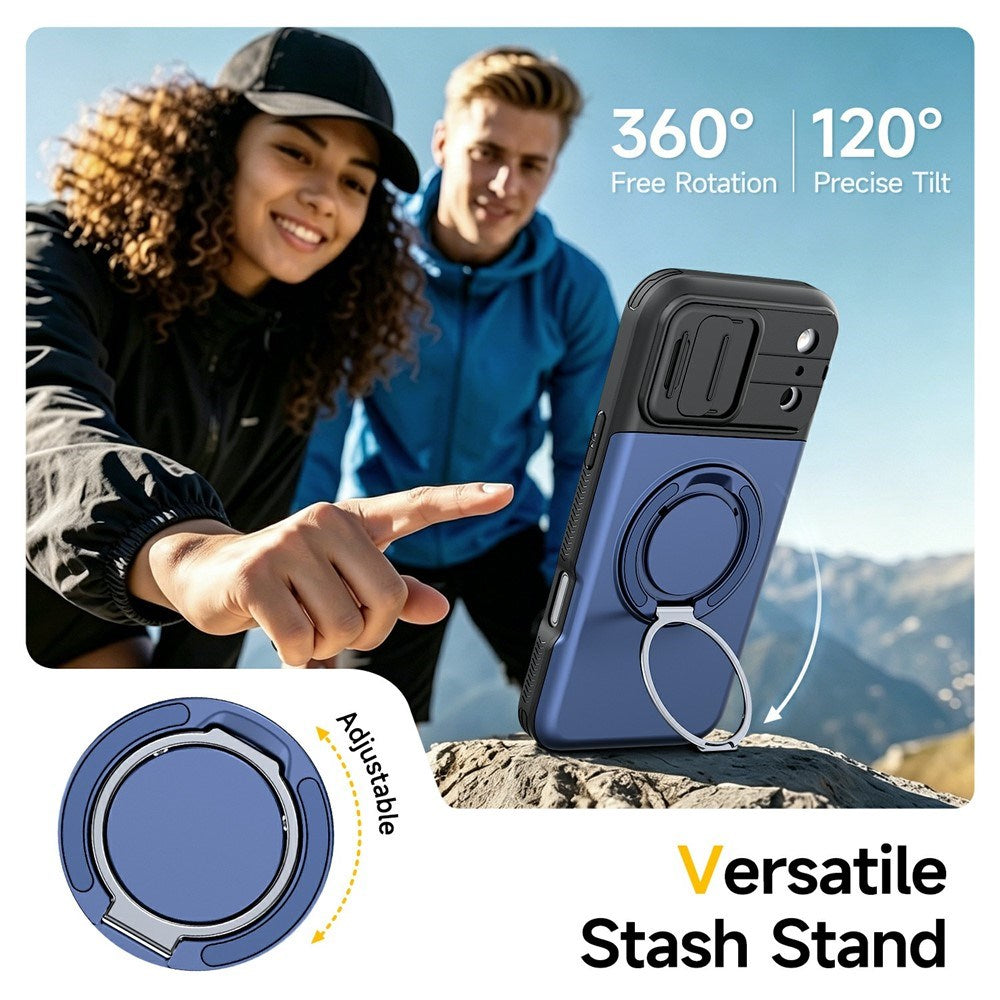 iPhone 18 Pro / 17 Pro EIDERWOOD Hybrid Tough Case with Card Holder & Cam Slider - MagSafe Compatible - Blue