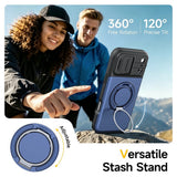 iPhone 18 Pro / 17 Pro EIDERWOOD Hybrid Tough Case with Card Holder & Cam Slider - MagSafe Compatible - Blue