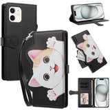iPhone 12 / 12 Pro Flipcase with 3D Cat Ears - Card Holder & Stand Function - Black
