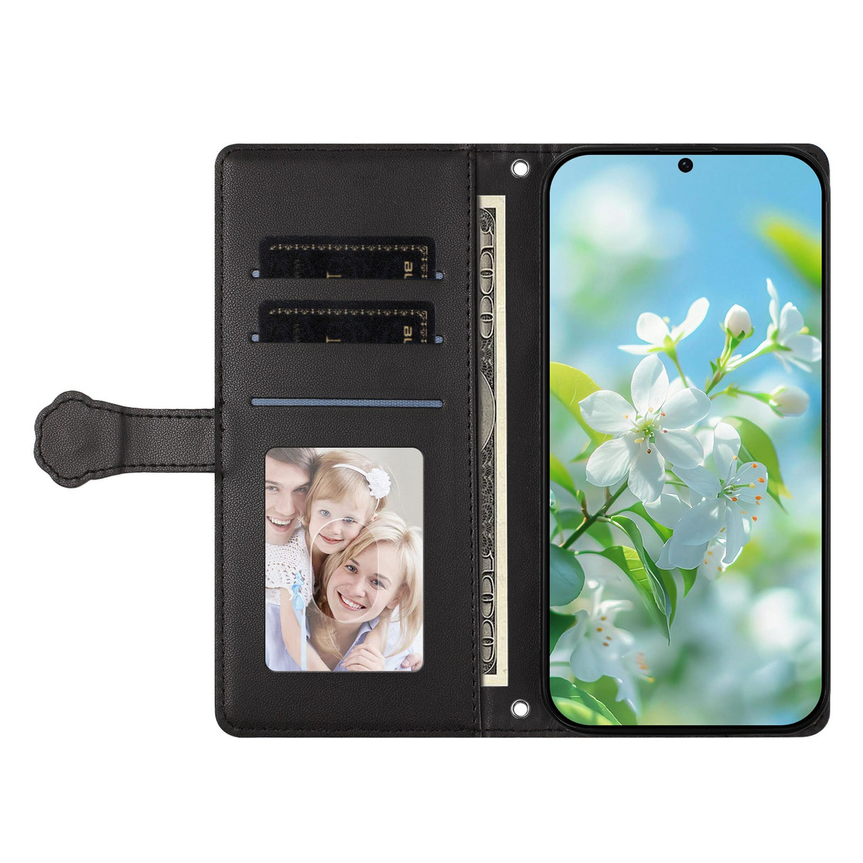 iPhone 12 / 12 Pro Flipcase with 3D Cat Ears - Card Holder & Stand Function - Black