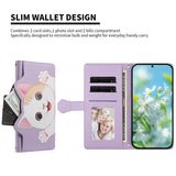 iPhone 14 / 13 Flipcase with 3D Cat Ears - Card Holder & Stand Function - Purple