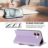 iPhone 16 Flipcase with 3D Cat Ears - Card Holder & Stand Function - Purple