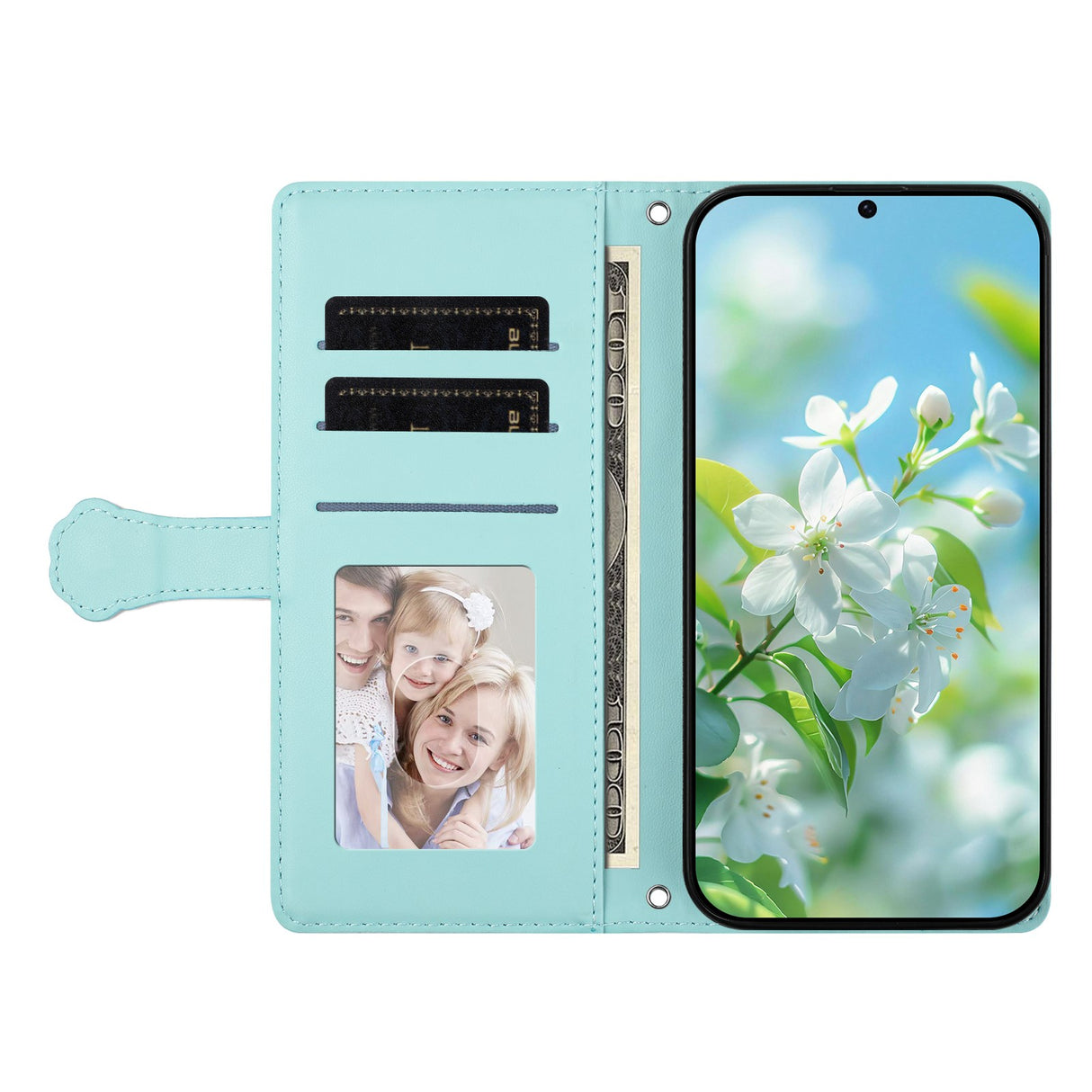 iPhone 18 Pro Max / 17 Pro Max Flipcase with 3D Cat Ears - Card Holder & Stand Function - Blue
