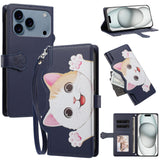 iPhone 18 Pro Max / 17 Pro Max Flipcase with 3D Cat Ears - Card Holder & Stand Function - Purple