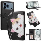 iPhone 18 Pro / 17 Pro Flipcase with 3D Cat Ears - Card Holder & Stand Function - Black
