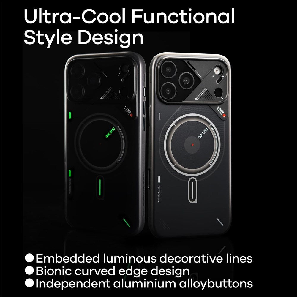 iPhone 17 Pro Max AULUMU Luminous Flexible Plastic Case - MagSafe Compatible - Black