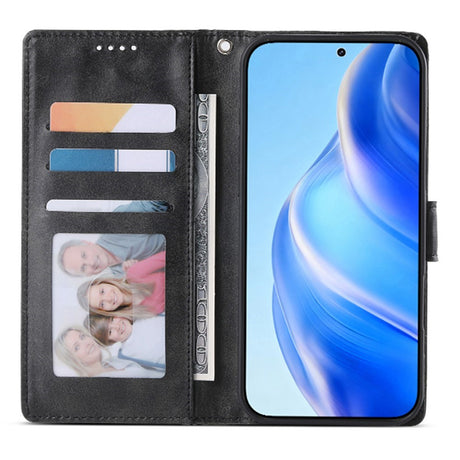 Motorola Moto G47 / G37 EIDERWOOD Leather Flip Cover with Wallet & Strap - Black