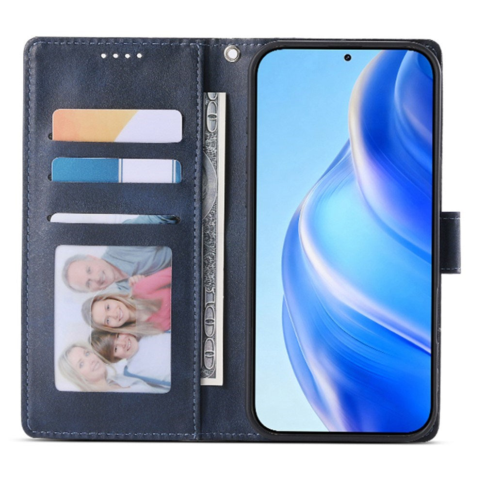 Motorola Moto G47 / G37 EIDERWOOD Leather Flip Cover with Wallet & Strap - Blue
