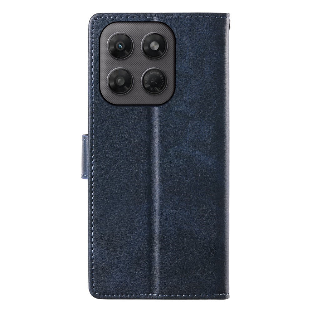 Motorola Moto G47 / G37 EIDERWOOD Leather Flip Cover with Wallet & Strap - Blue