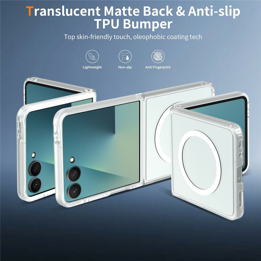 Samsung Galaxy Z Flip8 Matte Flexible Plastic Case - MagSafe Compatible - Transparent