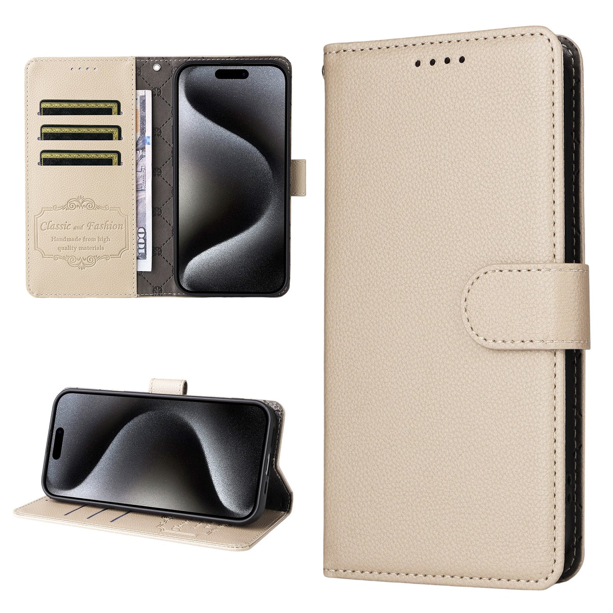 Motorola Moto G47 / G37 EIDERWOOD Flip Cover (RFID Blocking) - Beige