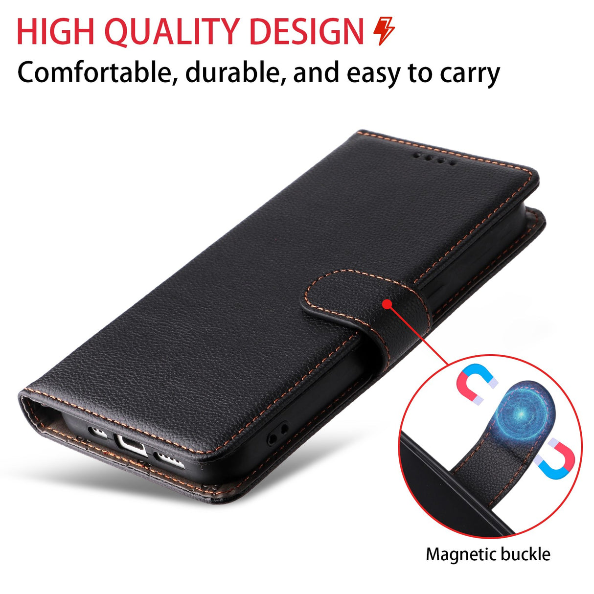 Motorola Moto G47 / G37 EIDERWOOD Flip Cover (RFID Blocking) - Black