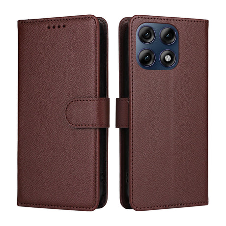 Motorola Edge 70 Pro EIDERWOOD Faux Leather Flip Case with Strap - Brown
