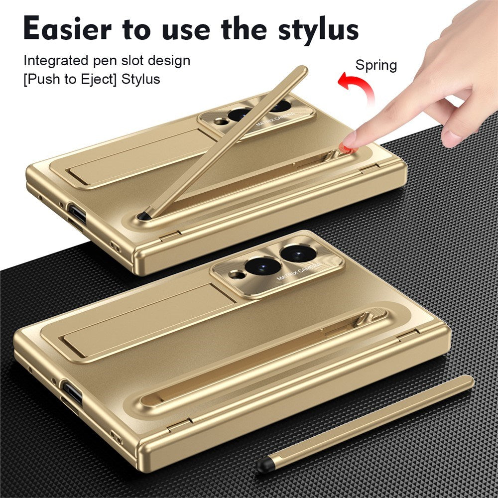 Samsung Galaxy Z Fold8 EIDERWOOD Case with Stylus Pen & Kickstand - Gold