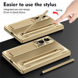 Samsung Galaxy Z Fold8 EIDERWOOD Case with Stylus Pen & Kickstand - Gold