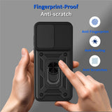 OnePlus Nord CE6 EIDERWOOD Hybrid Tough Case with Kickstand & Cam Slider - Blue