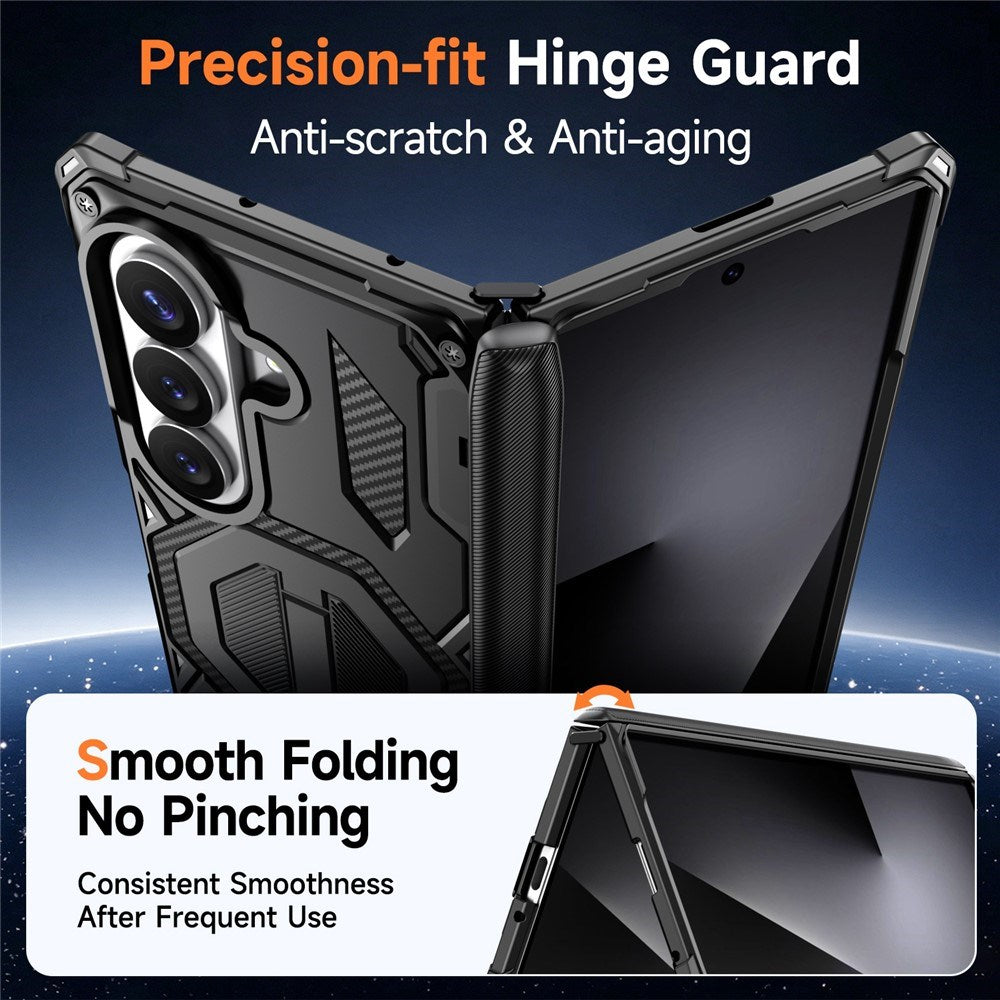 Samsung Galaxy Z Fold8 Ultra / Fold7 EIDERWOOD Tough Case with Built-in Kickstand - MagSafe Compatible - Black