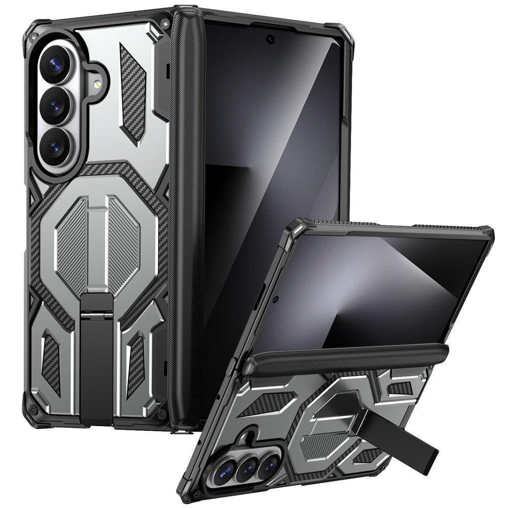 Samsung Galaxy Z Fold8 Ultra / Fold7 EIDERWOOD Tough Case with Built-in Kickstand - MagSafe Compatible - Black / Grey