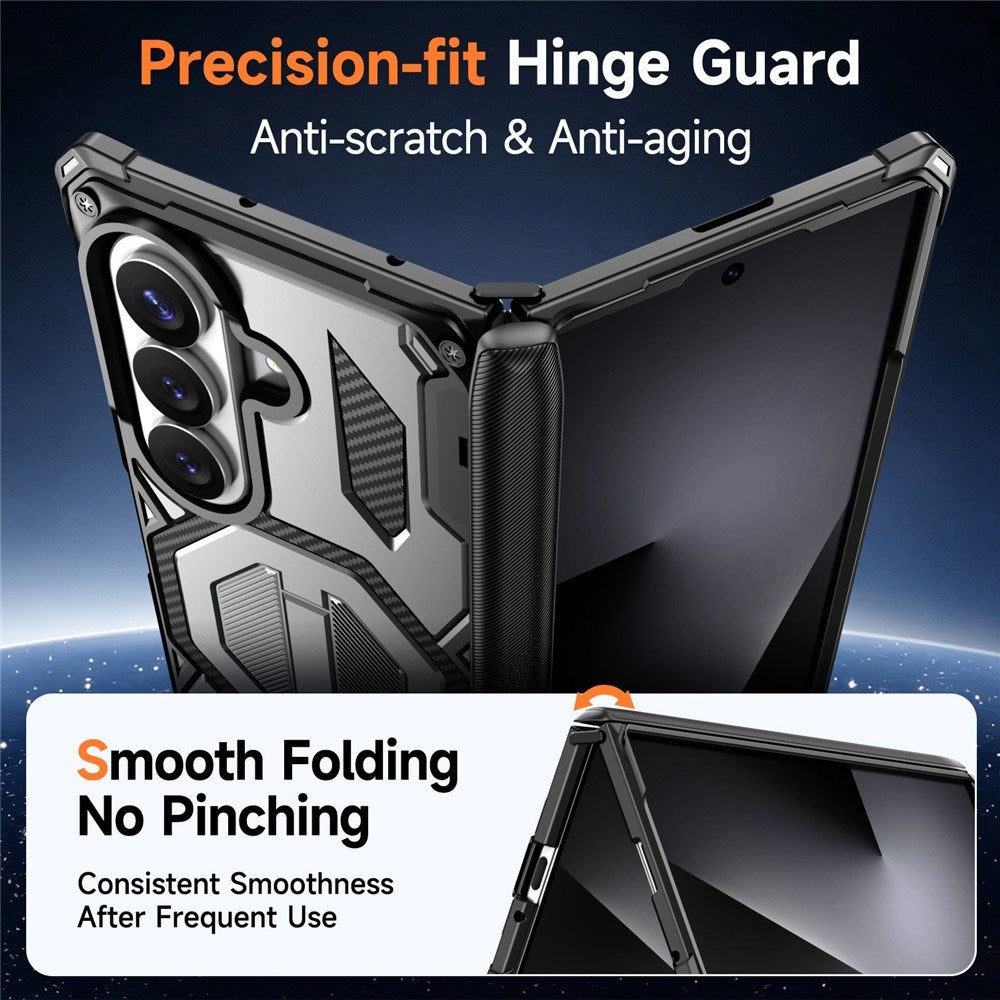Samsung Galaxy Z Fold8 Ultra / Fold7 EIDERWOOD Tough Case with Built-in Kickstand - MagSafe Compatible - Black / Grey