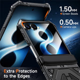 Samsung Galaxy Z Flip8 / Flip7 EIDERWOOD Tough Case with Built-in Kickstand - MagSafe Compatible - Black