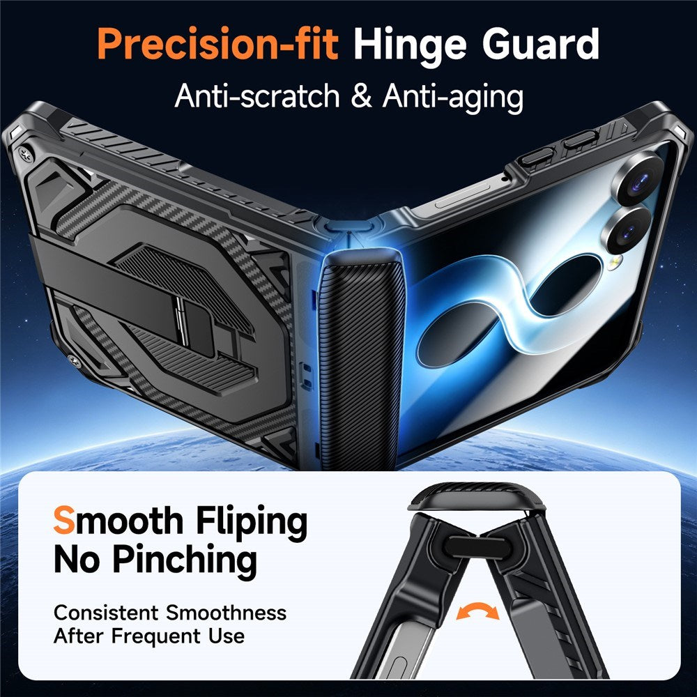 Samsung Galaxy Z Flip8 / Flip7 EIDERWOOD Tough Case with Built-in Kickstand - MagSafe Compatible - Black