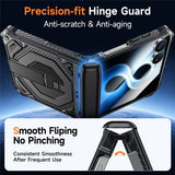 Samsung Galaxy Z Flip8 / Flip7 EIDERWOOD Tough Case with Built-in Kickstand - MagSafe Compatible - Black