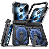 Samsung Galaxy Z Flip8 / Flip7 EIDERWOOD Tough Case with Built-in Kickstand - MagSafe Compatible - Black / Blue