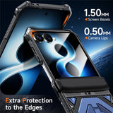 Samsung Galaxy Z Flip8 / Flip7 EIDERWOOD Tough Case with Built-in Kickstand - MagSafe Compatible - Black / Blue