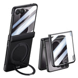 Samsung Galaxy Z Flip8 EIDERWOOD Case - Built-in Screen Protection & Stand Function - Black