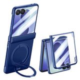 Samsung Galaxy Z Flip8 EIDERWOOD Case - Built-in Screen Protection & Stand Function - Blue