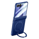 Samsung Galaxy Z Flip8 EIDERWOOD Case - Built-in Screen Protection & Stand Function - Blue