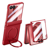 Samsung Galaxy Z Flip8 EIDERWOOD Case - Built-in Screen Protection & Stand Function - Red