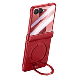 Samsung Galaxy Z Flip8 EIDERWOOD Case - Built-in Screen Protection & Stand Function - Red