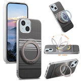 iPhone 14 / 13 EIDERWOOD Hybrid Plastic Gradient Case with Rotating Kickstand - MagSafe Compatible - Black