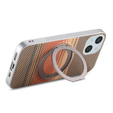 iPhone 14 / 13 EIDERWOOD Hybrid Plastic Gradient Case with Rotating Kickstand - MagSafe Compatible - Brown
