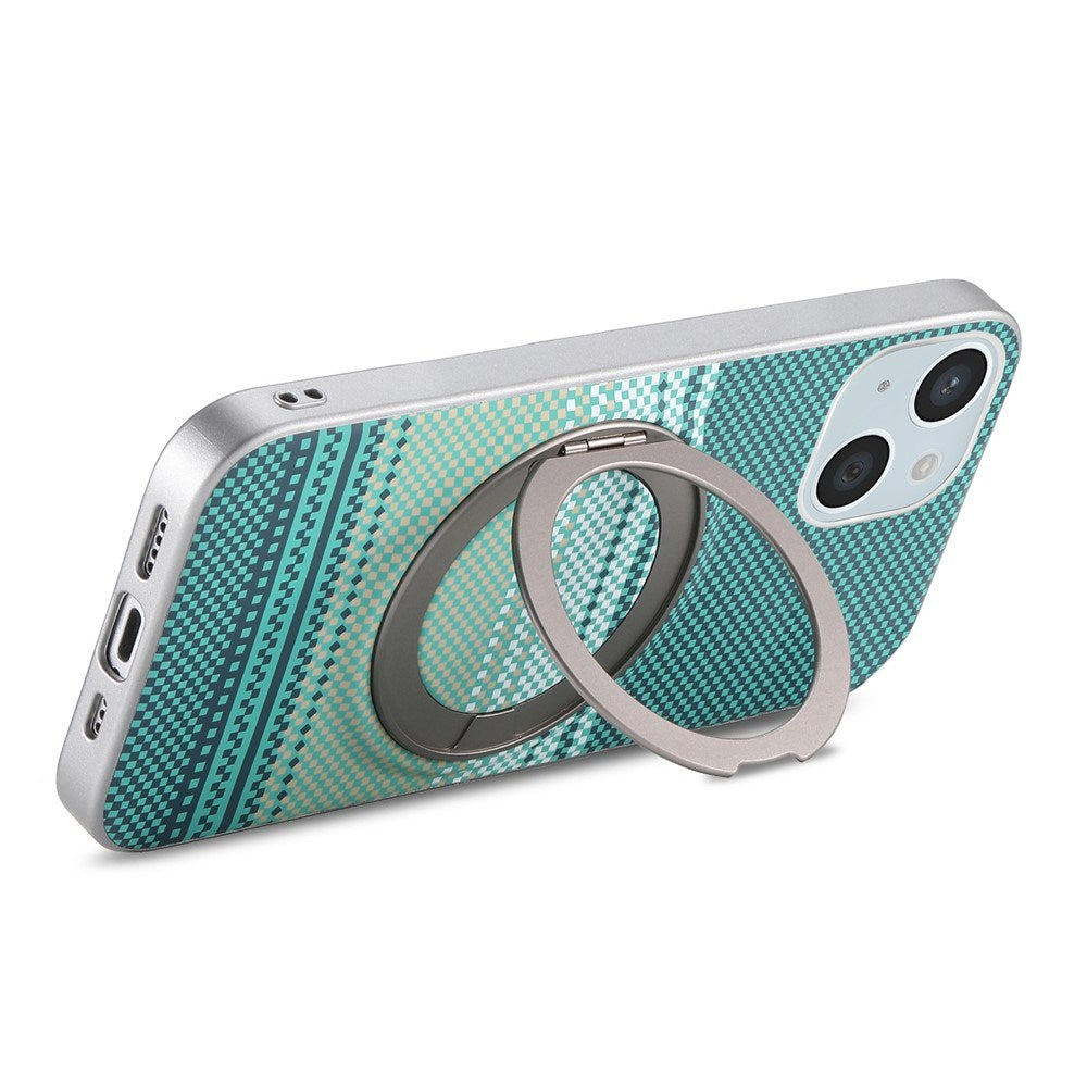 iPhone 14 / 13 EIDERWOOD Hybrid Plastic Gradient Case with Rotating Kickstand - MagSafe Compatible - Green