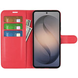 Samsung Galaxy S26 FE EIDERWOOD Flip Case with Card Holder & Stand Function - Red