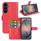 Samsung Galaxy S26 FE EIDERWOOD Flip Case with Card Holder & Stand Function - Red