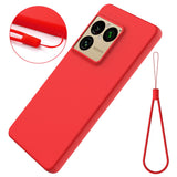 Sony Xperia 1 VIII EIDERWOOD Lined Silicone Case with Strap - Red