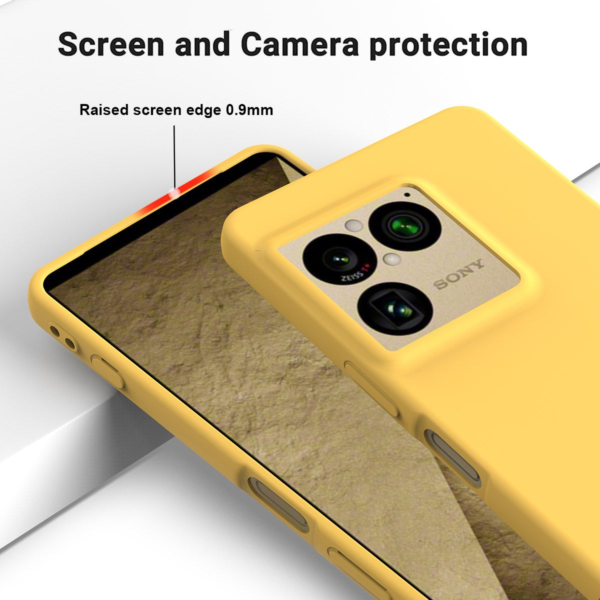 Sony Xperia 1 VIII EIDERWOOD Lined Silicone Case with Strap - Yellow