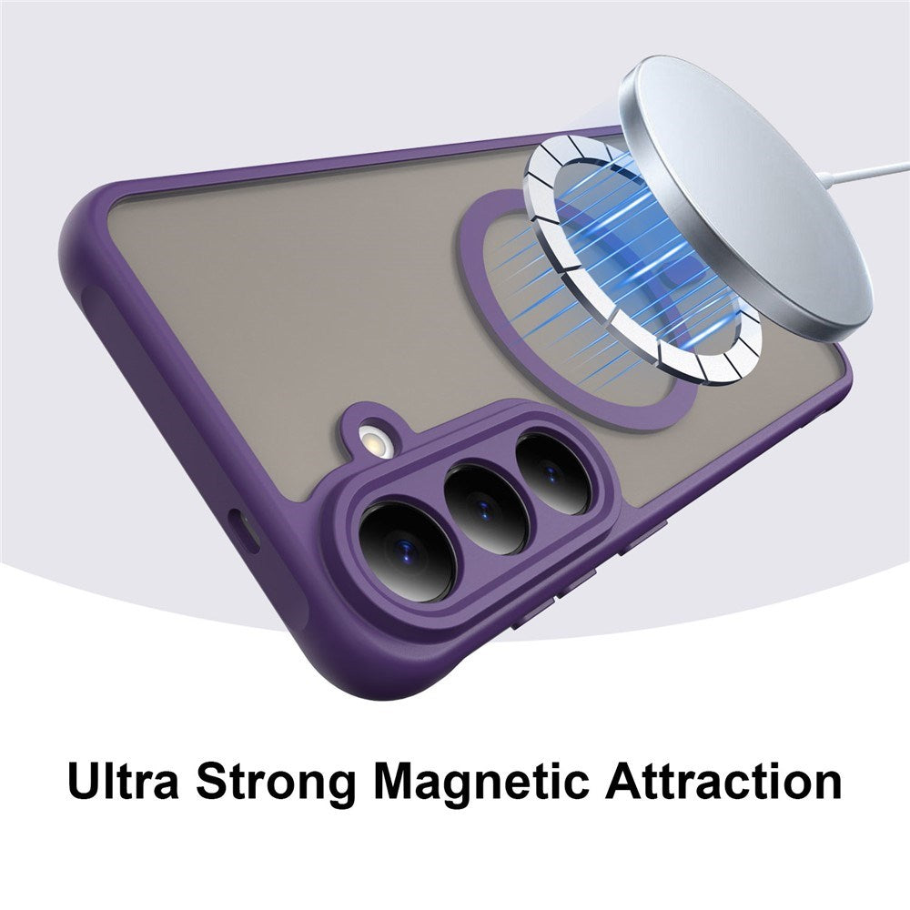 Samsung Galaxy S26 FE EIDERWOOD Mat Hybrid Case - MagSafe Compatible - Transparent / Purple