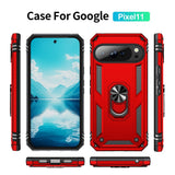 Google Pixel 11 / 11 Pro EIDERWOOD Tough Case with 360 Rotatable Kickstand - Red
