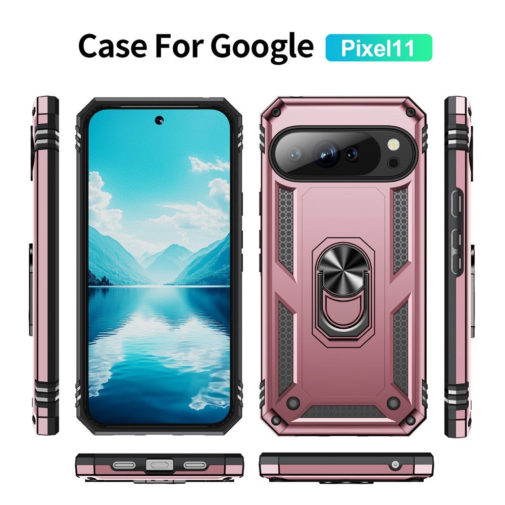 Google Pixel 11 / 11 Pro EIDERWOOD Tough Case with 360 Rotatable Kickstand - Rose Gold